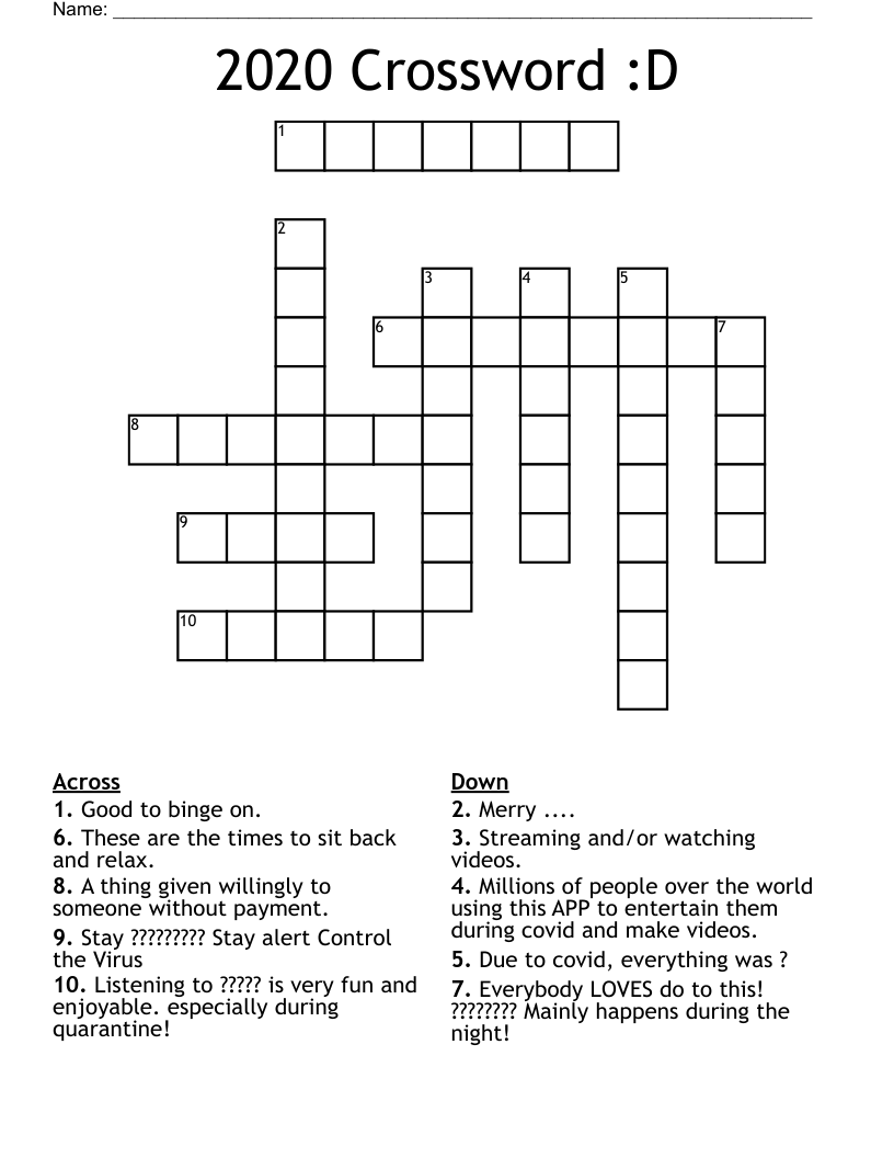 2020 Crossword :D 