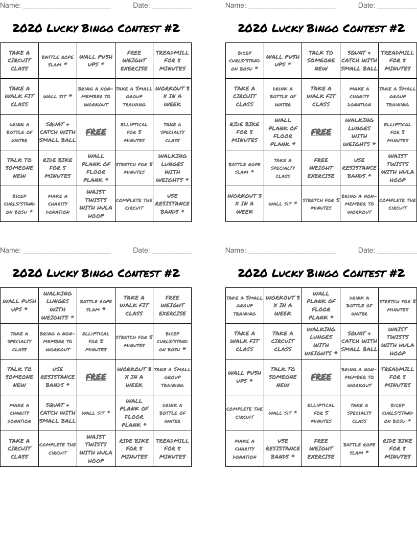 2020 Lucky Bingo Contest #2