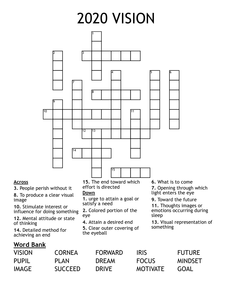 2020 VISION Crossword