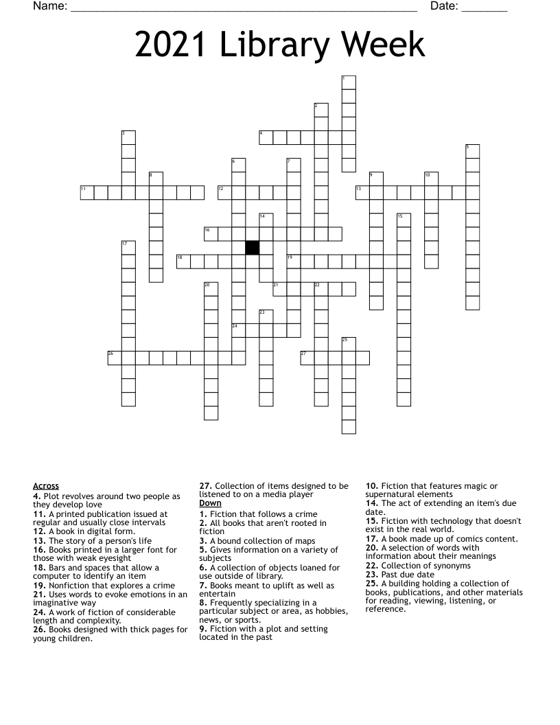 2021 Library Week Crossword
