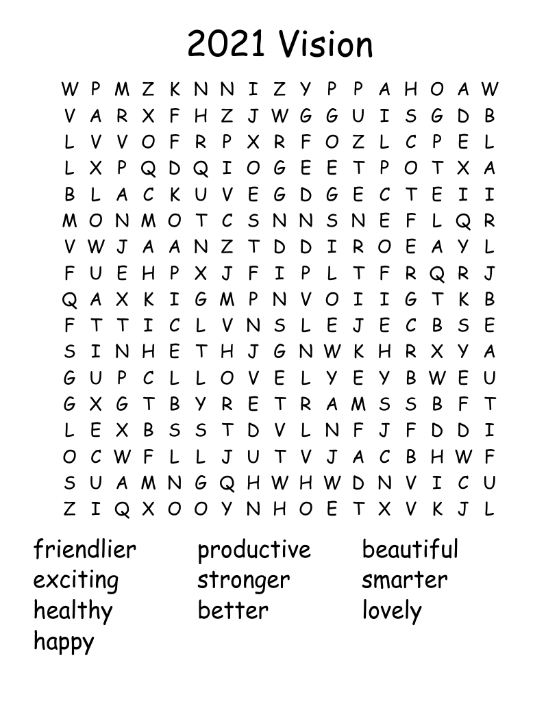 2021 Vision Word Search