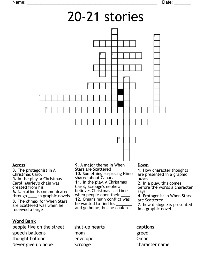 20-21 stories Crossword