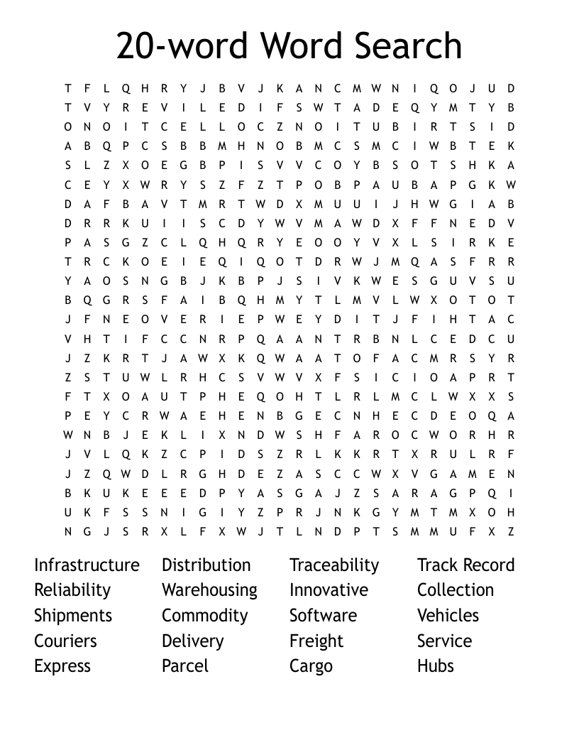 20-word Word Search