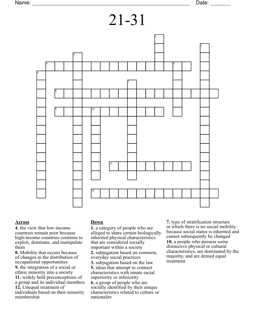 21-31 Crossword