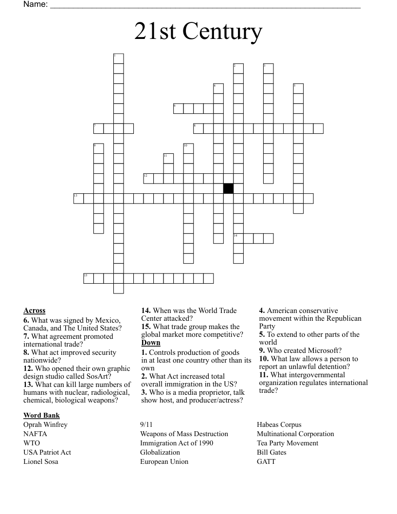21st Century Crossword
