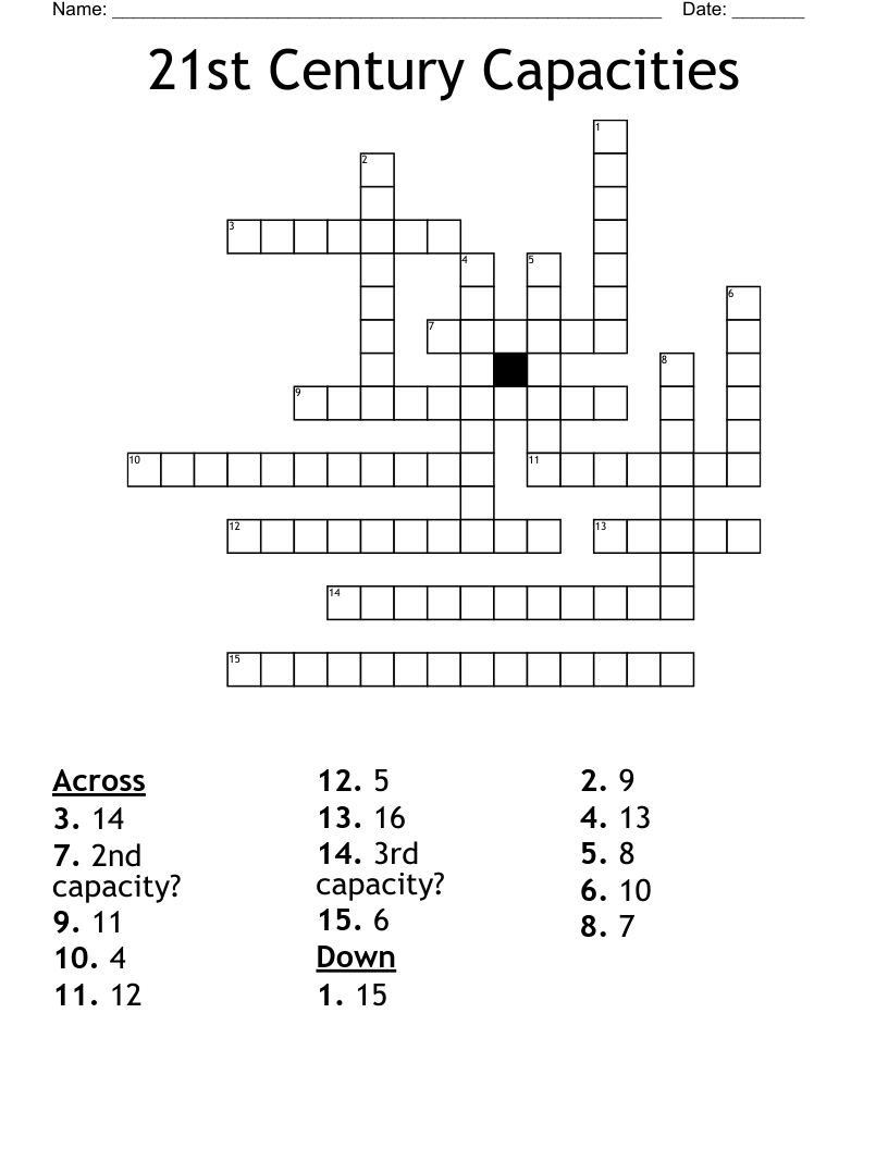 21st Century Capacities Crossword