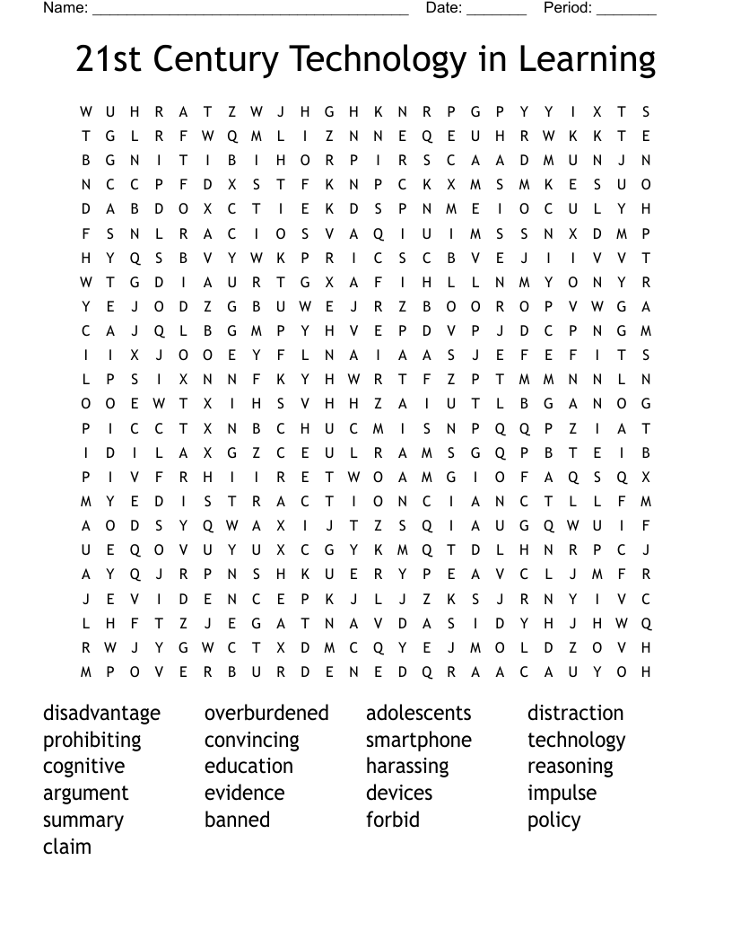 21st Century Technology in Learning Word Search