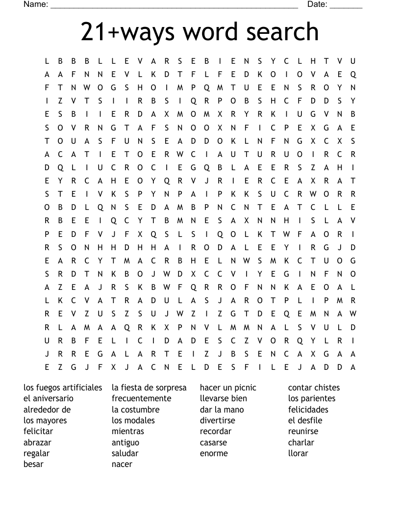 21+ways word search 