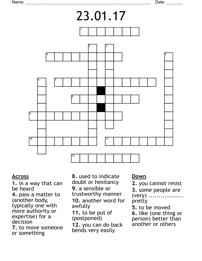 23.01.17 Crossword