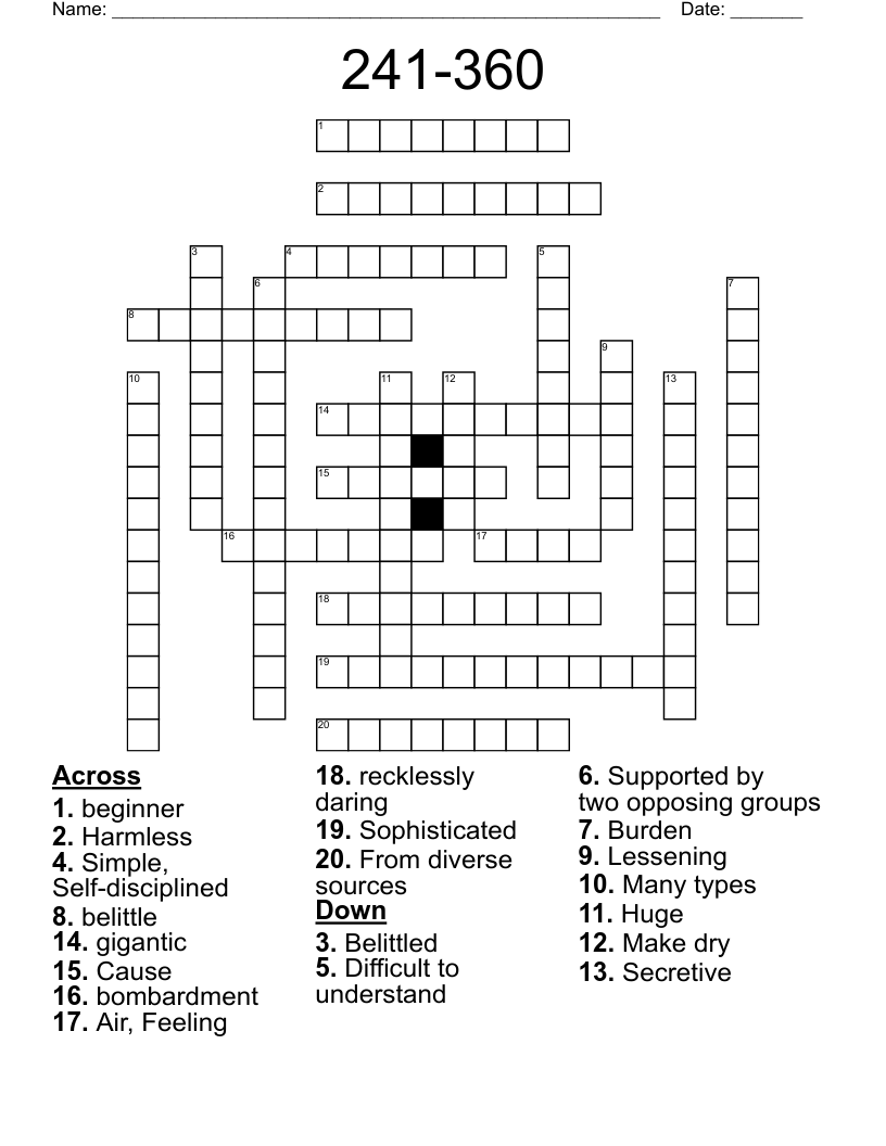 241-360 Crossword