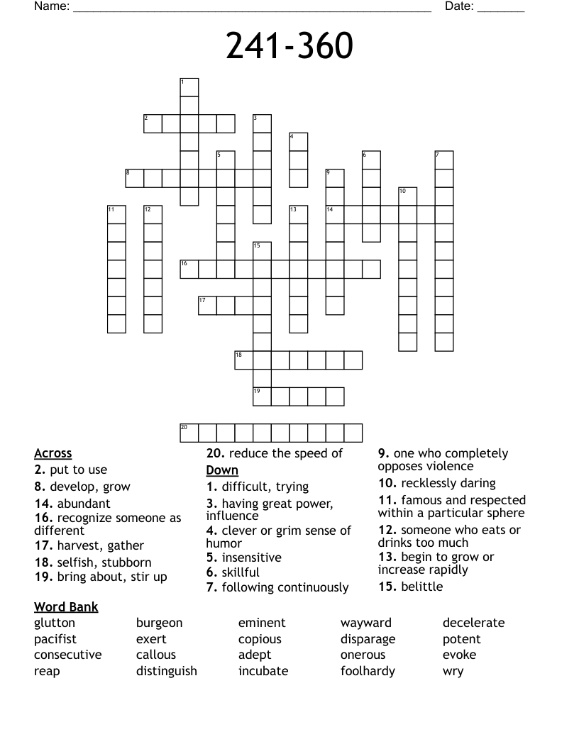 241-360 Crossword