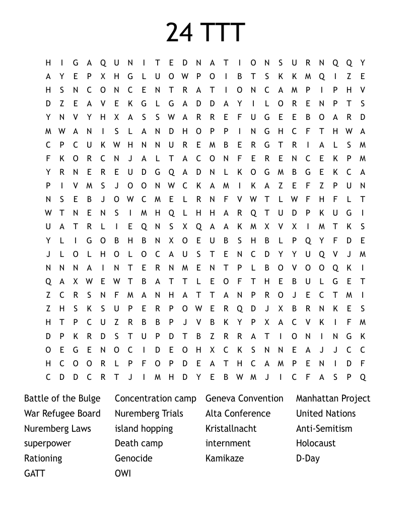 24 TTT Word Search