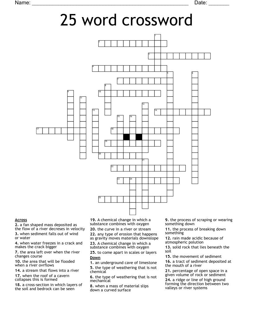 25 word crossword
