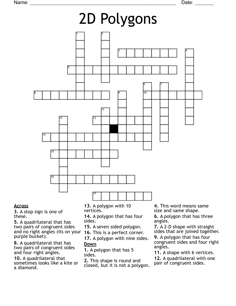2D Polygons Crossword