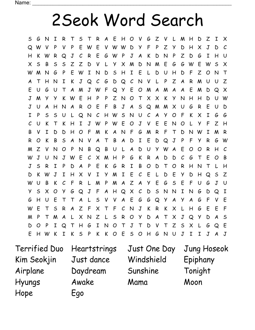 2Seok Word Search