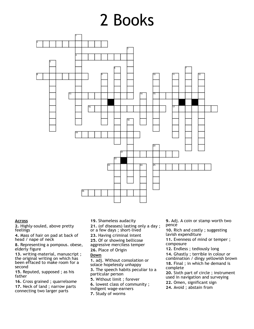 2 Books Crossword