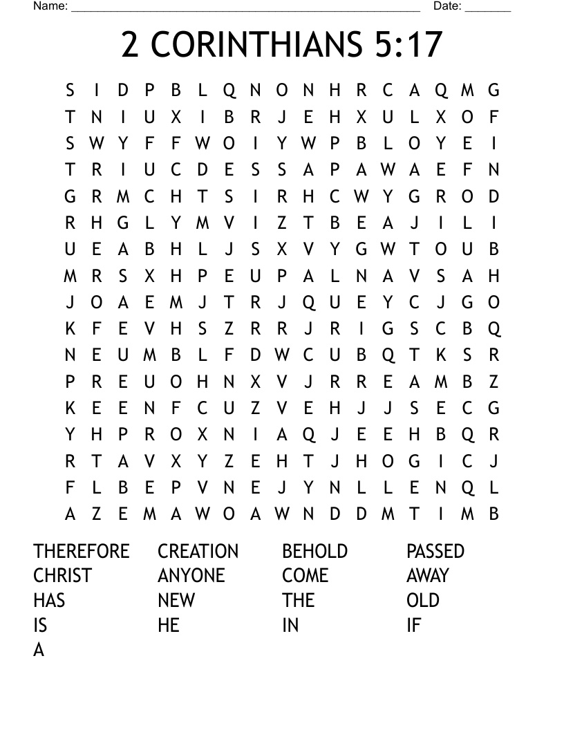2 CORINTHIANS 5:17 Word Search