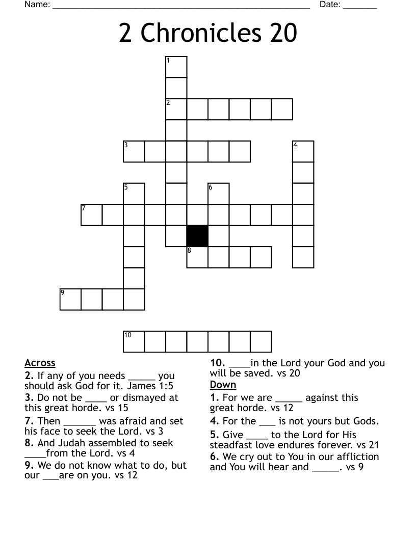 2 Chronicles 20  Crossword
