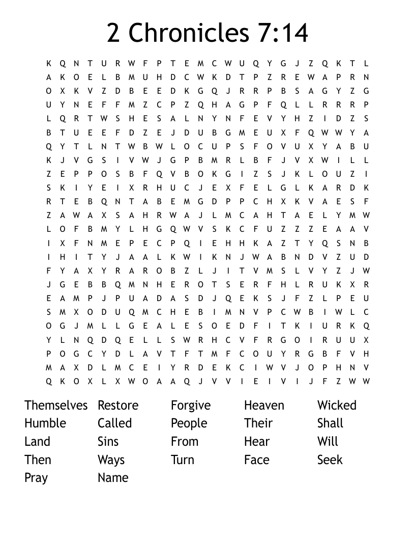 2 Chronicles 7:14 Word Search