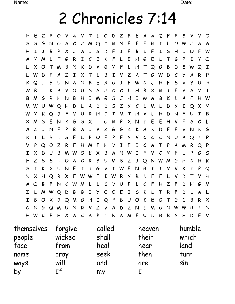 2 Chronicles 7:14 Word Search
