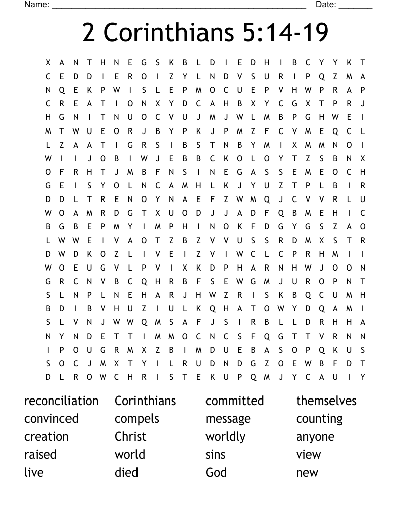 2 Corinthians 5:14-19 Word Search