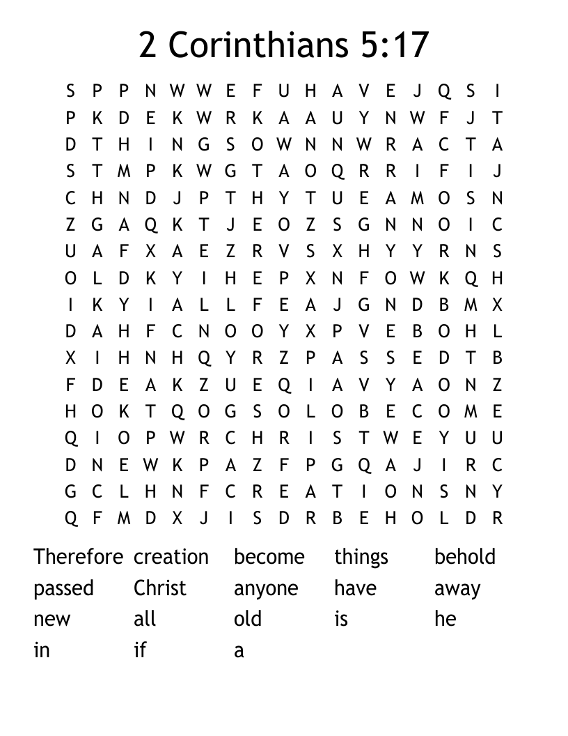 2 Corinthians 5:17 Word Search