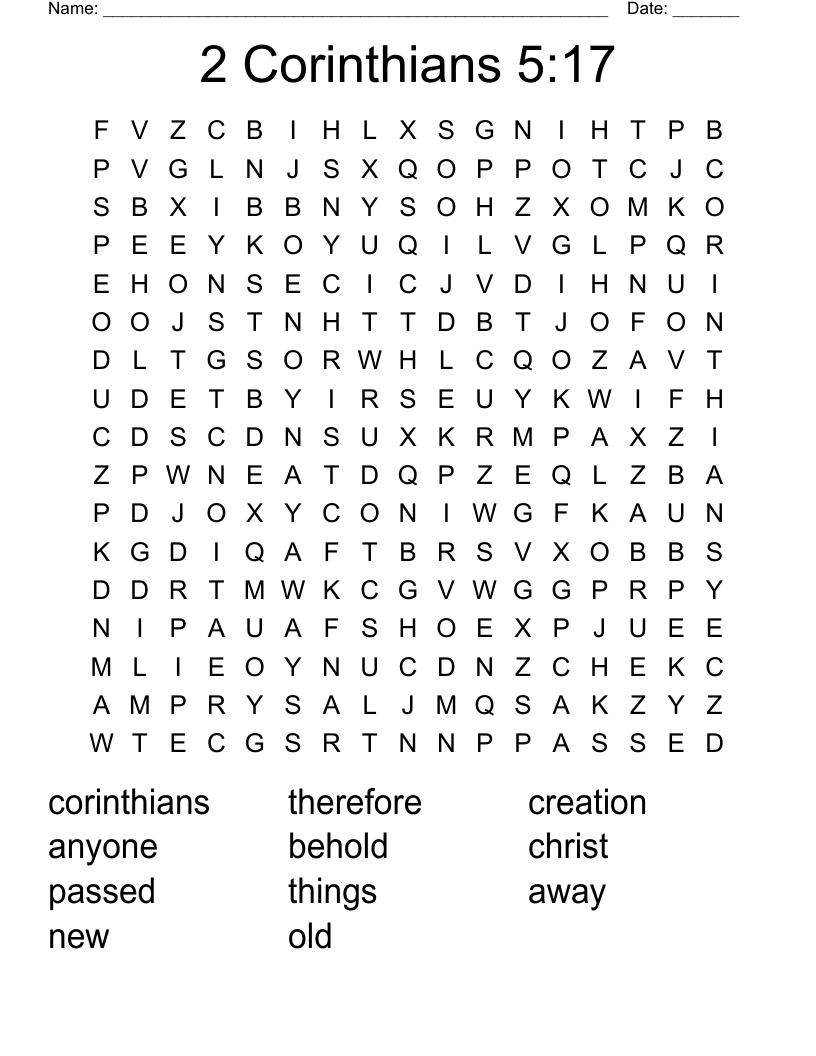 2 Corinthians 5:17      Word Search