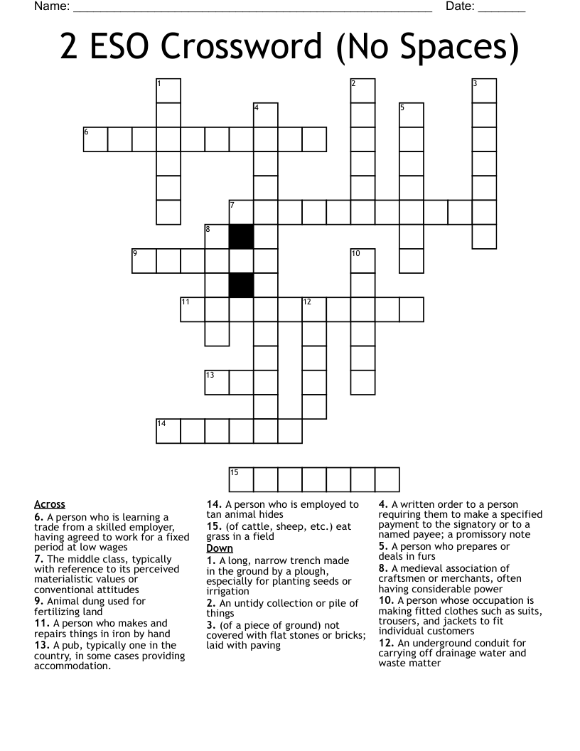 2 ESO Crossword (No Spaces)
