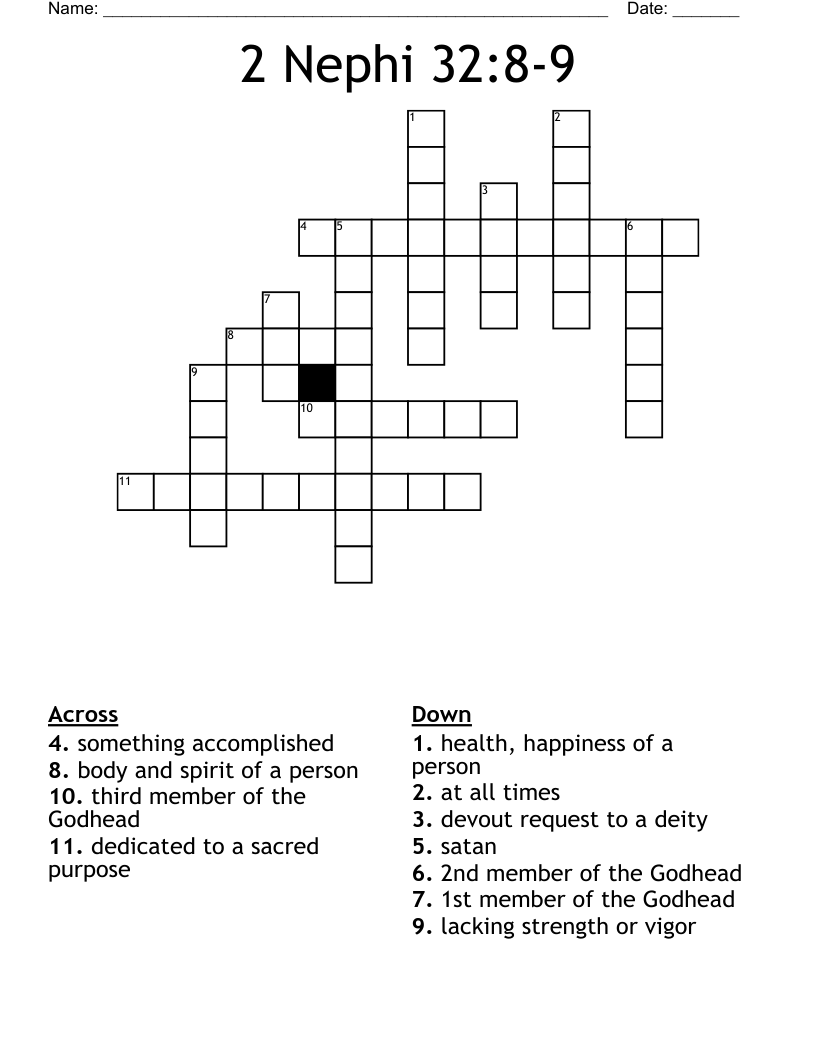 2 Nephi 32:8-9 Crossword