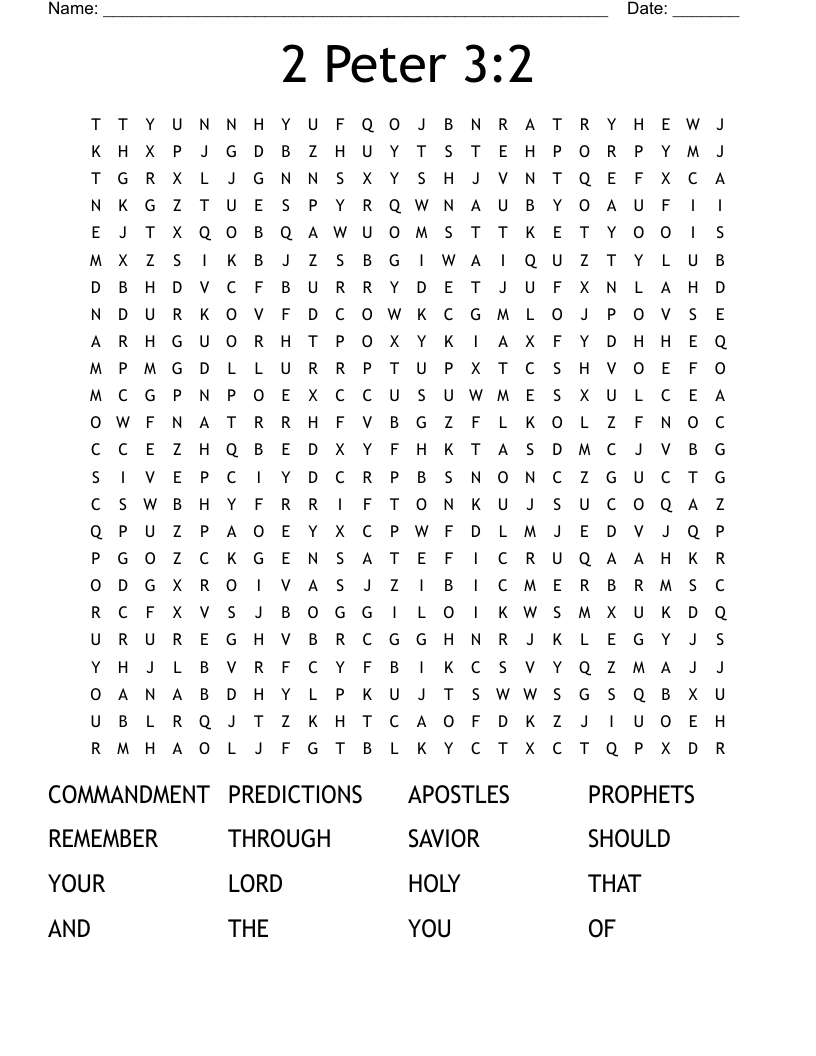2 Peter 3:2 Word Search