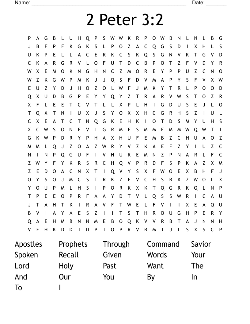 2 Peter 3:2 Word Search
