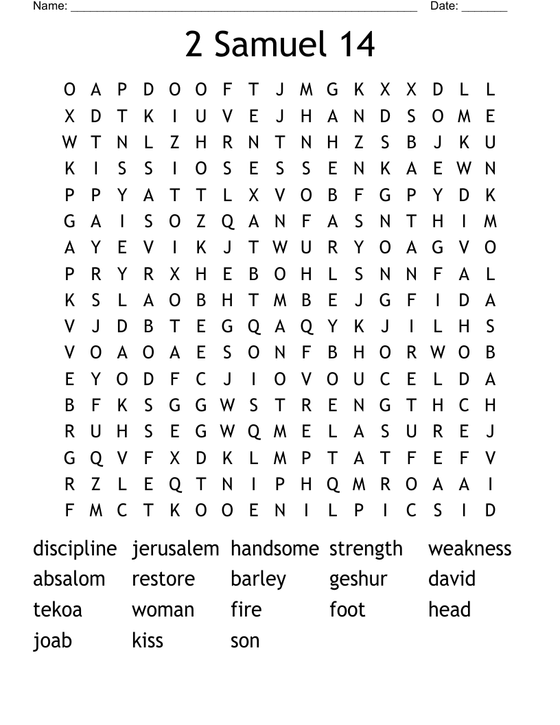 2 Samuel 14 Word Search