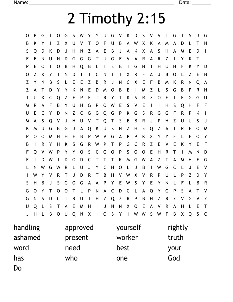 2 Timothy 2:15 Word Search