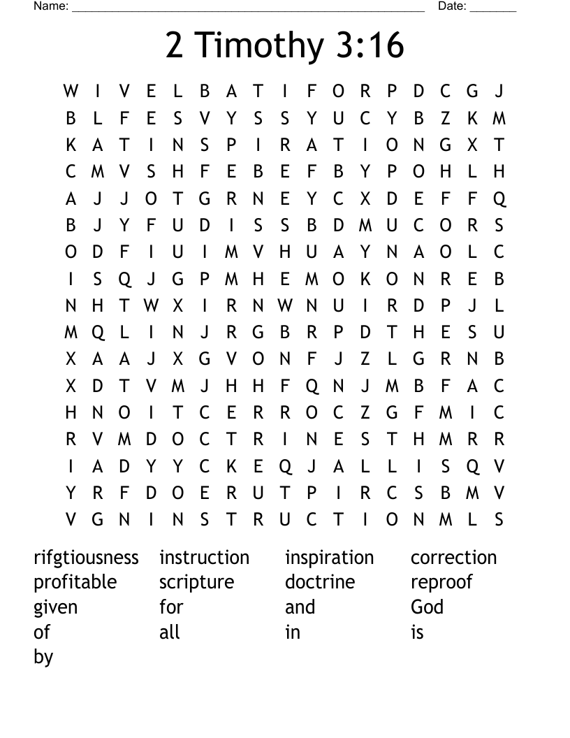 2 Timothy 3:16 Word Search