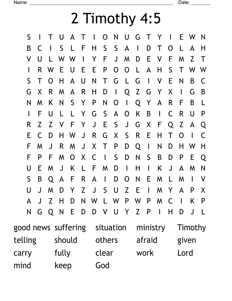 2 Timothy 4:5 Word Search