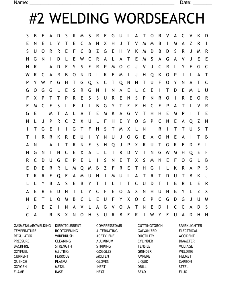 #2 WELDING WORDSEARCH