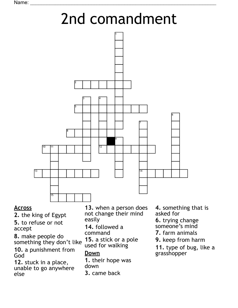 2nd comandment Crossword