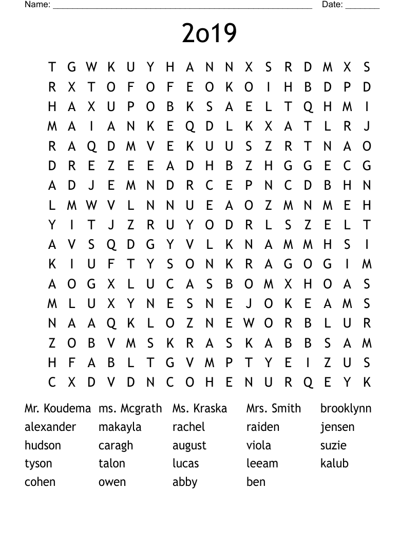2o19 Word Search