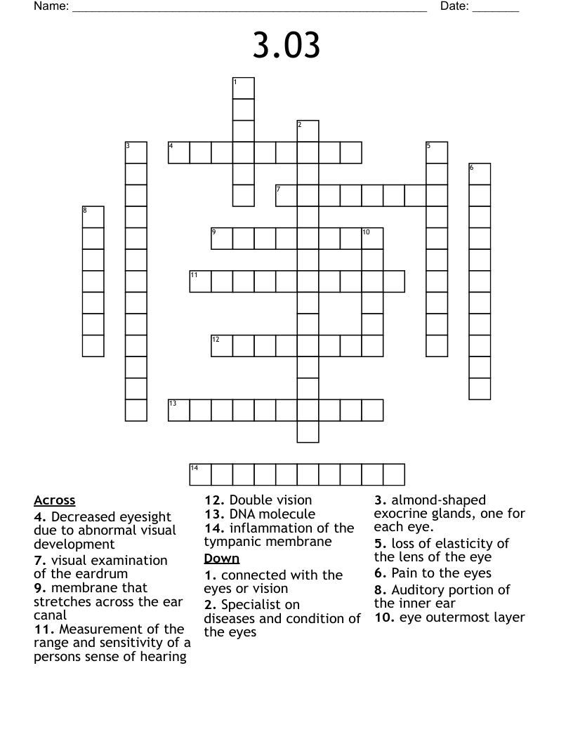 3.03 Crossword