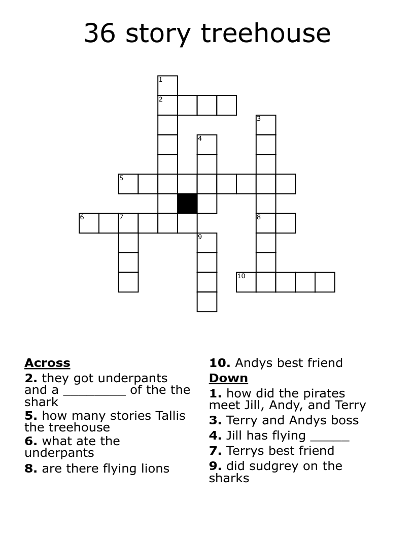 36 story treehouse Crossword