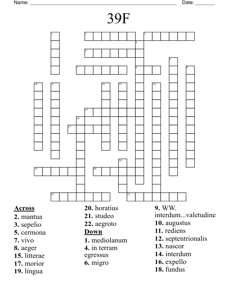 39F Crossword