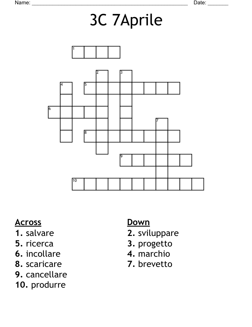3C 7Aprile Crossword