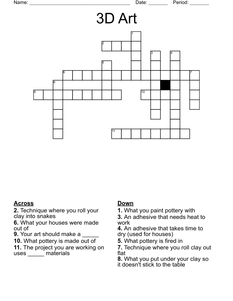 3D Art Crossword