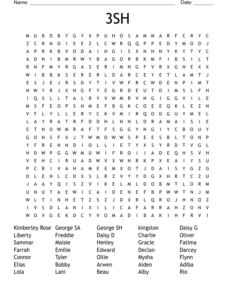 3SH Word Search
