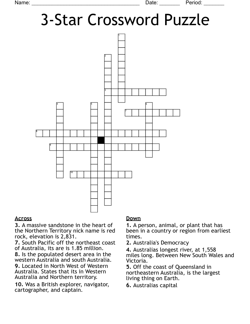 3-Star Crossword Puzzle