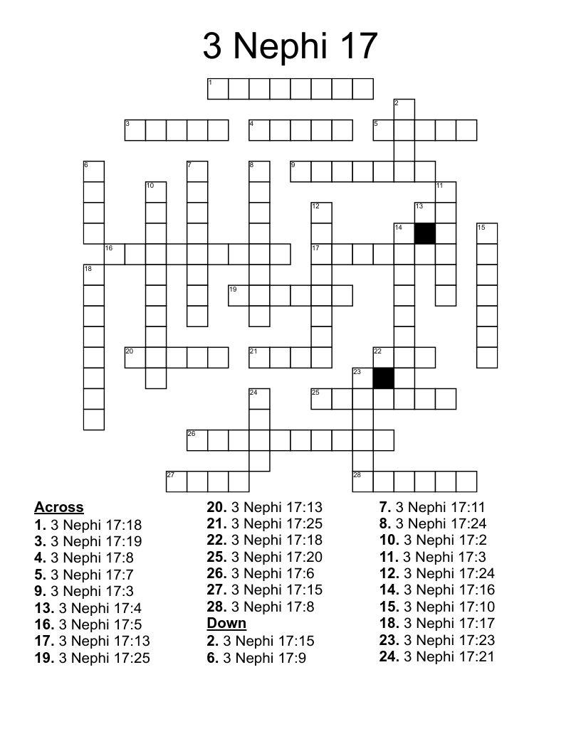 3 Nephi 17 Crossword