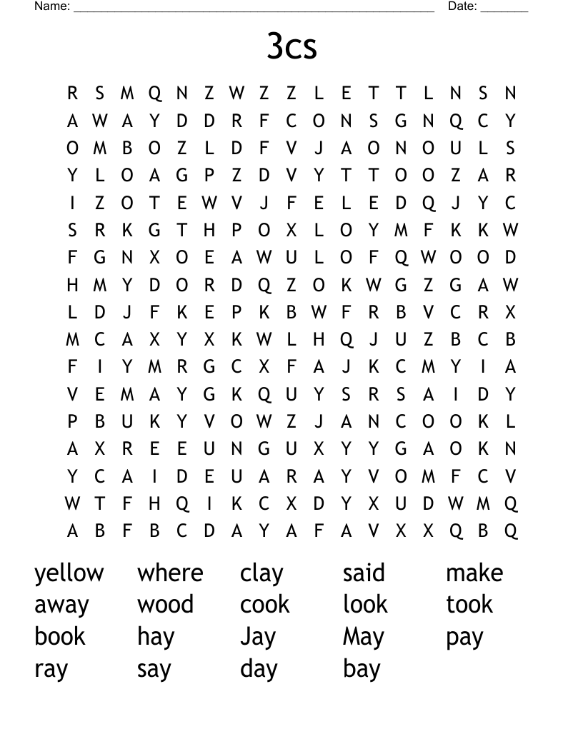 3cs Word Search