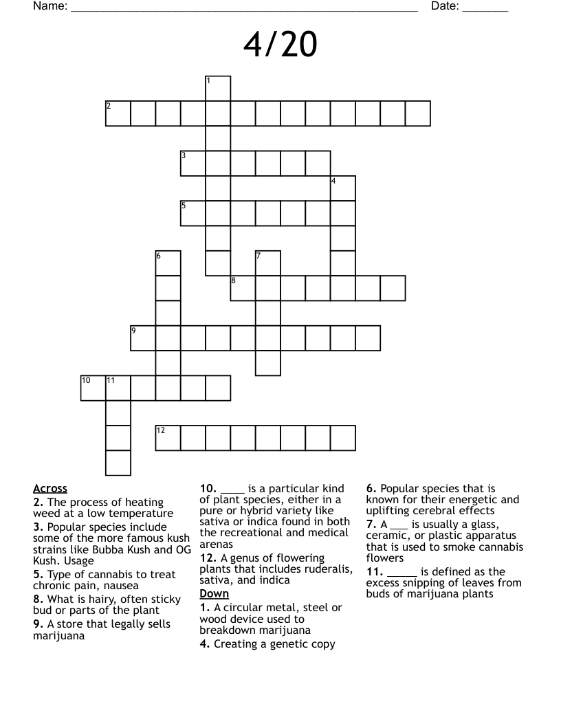 4/20 Crossword