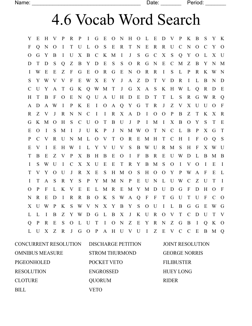 4.6 Vocab Word Search