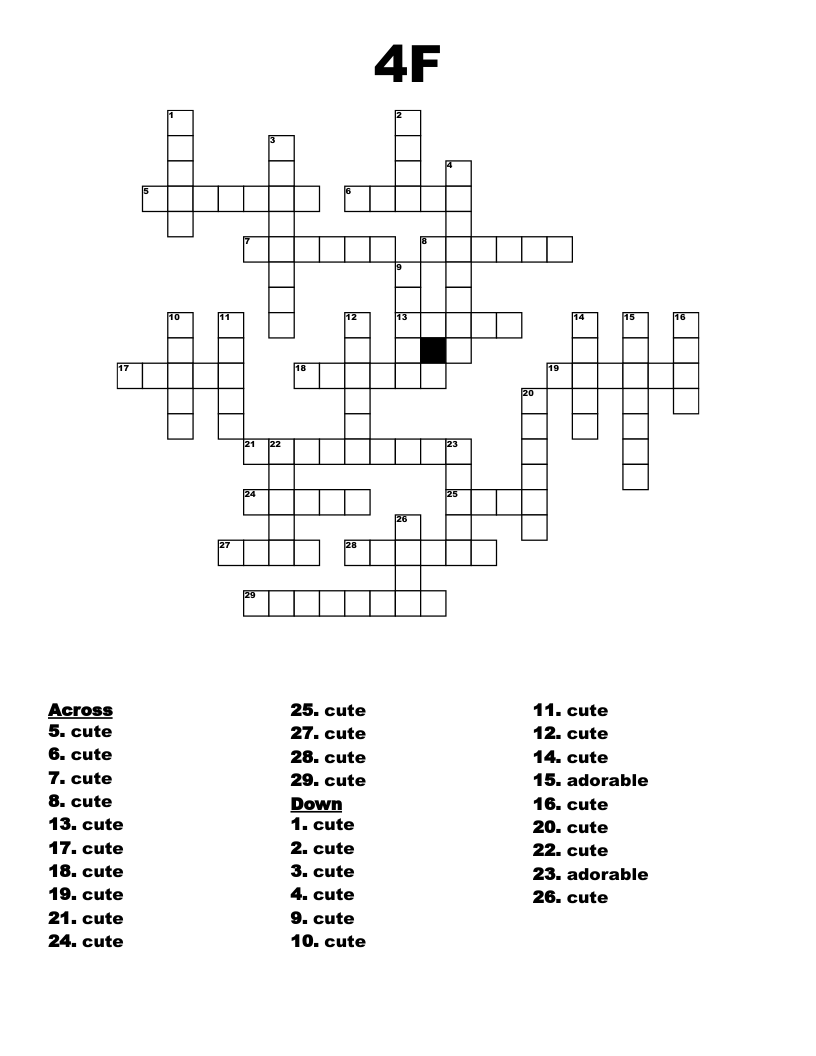 4F  Crossword
